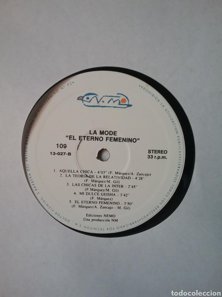 Discos de vinilo: LA MODE 1982 Edicion Nuevos Medios 1991 - Foto 3