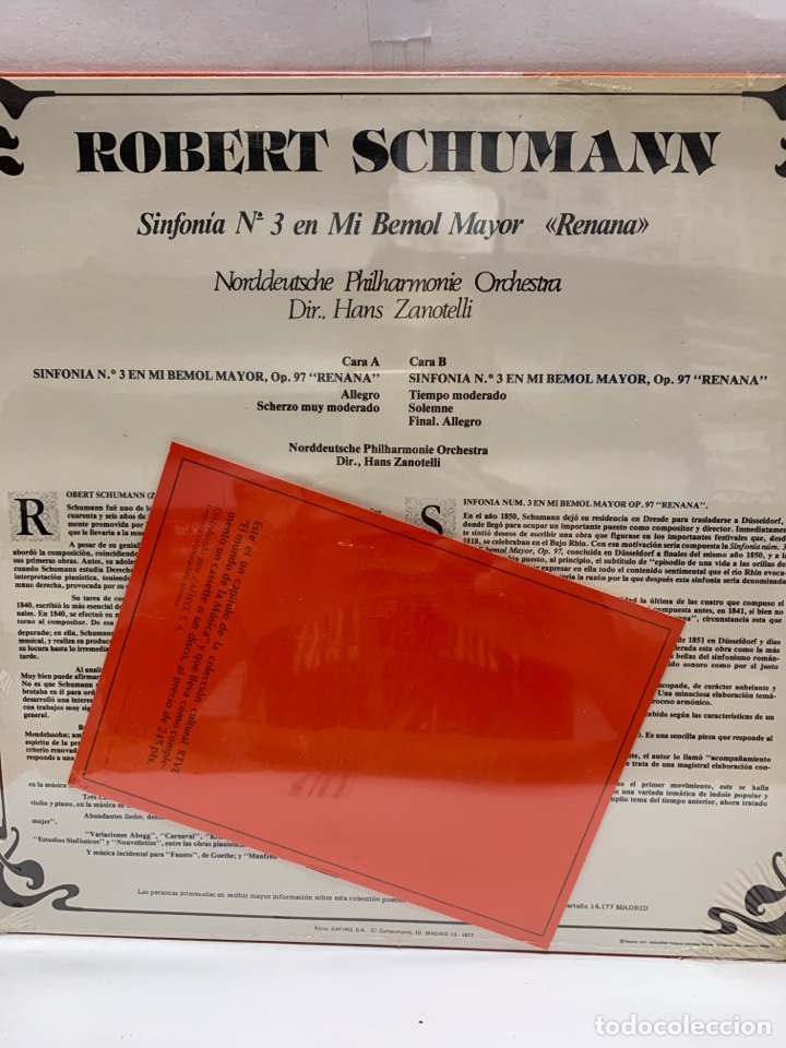Discos de vinilo: VIN1841 Robert Schumann VINILO SEGUNDA MANO - Foto 2