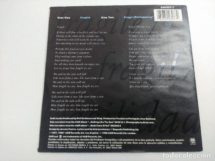 Discos de vinilo: STING/FRAGILE/SINGLE. - Foto 3
