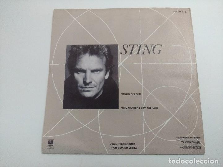 Discos de vinilo: STING/VENGO DEL SUR/SINGLE PROMOCIONAL. - Foto 3