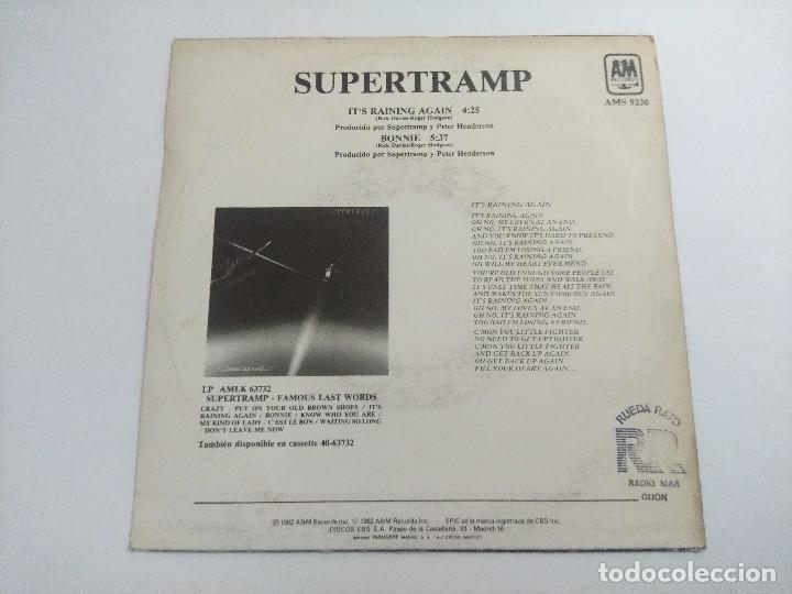 Discos de vinilo: SUPERTRAMP/ITS RAINING AGAIN/SINGLE. - Foto 3