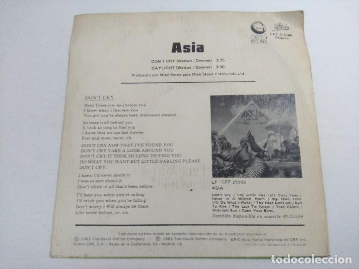 Discos de vinilo: ASIA/DONT CRY/SINGLE PROMOCIONAL. - Foto 3