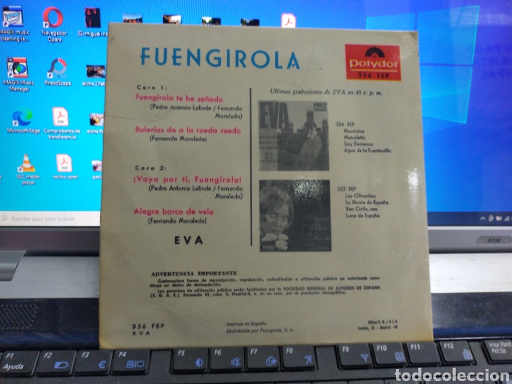 Discos de vinilo: Eva EP Fuengirola 1967 - Foto 2