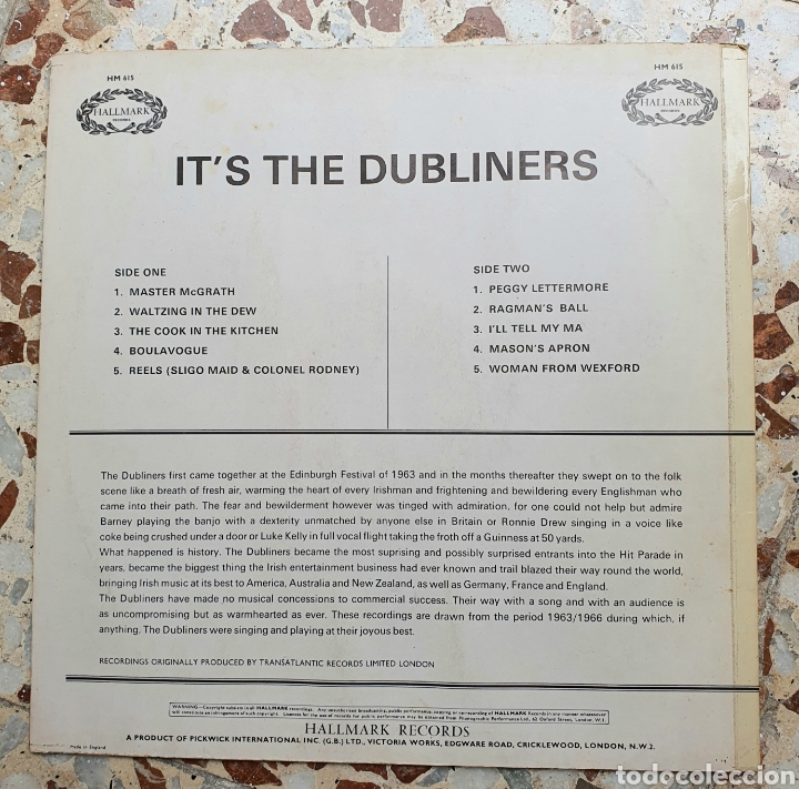 Discos de vinilo: LP THE DUBLINERS - ENGLAND - 1966 - Foto 2
