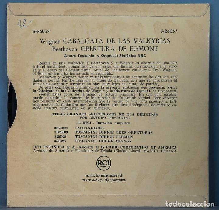 Discos de vinilo: SINGLE. ARTURO TOISCANINI. WAGNER. BEETHOVEN - Foto 2