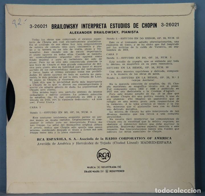 Discos de vinilo: SINGLE. BRAILOWSKYM PLAYS CHOPIN ETUDES - Foto 2