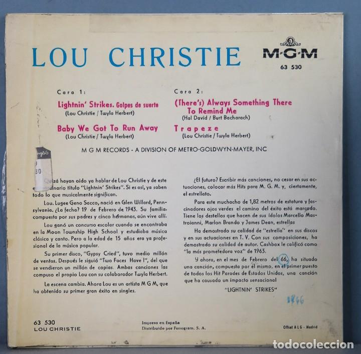 Discos de vinilo: EP. LOU CHRISTIE. LIGHTIN STRIKES - Foto 2