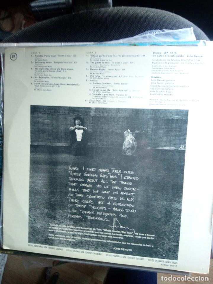 Discos de vinilo: JOHN DENVER - WHOSE GARDEN WAS THIS 1975 LP - Foto 2
