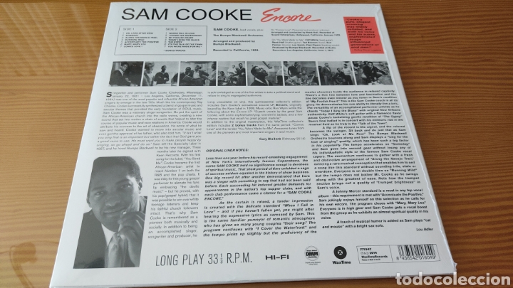 Discos de vinilo: Precintado ! Disco vinilo LP SAM COOKE &rdquo;ENCORE&rdquo; - Foto 2