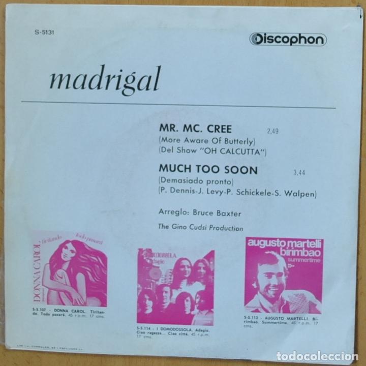 Discos de vinilo: MADRIGAL - MR. MC. CREE - SINGLE - Foto 2