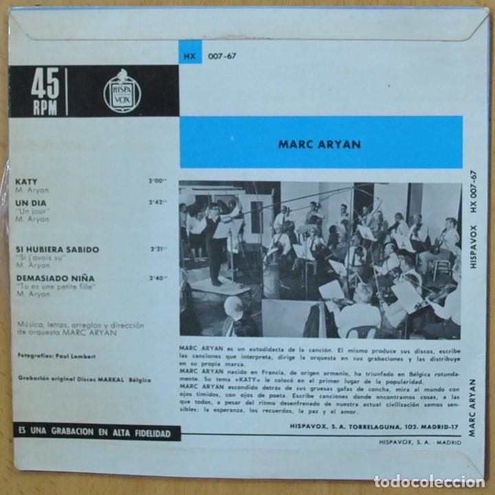 Discos de vinilo: MARC ARYAN - KATY + 3 - EP - Foto 2