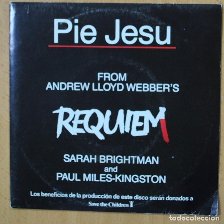 Discos de vinilo: ANDREW LLOYD WEBBER - PIE JESU - SINGLE - Foto 1