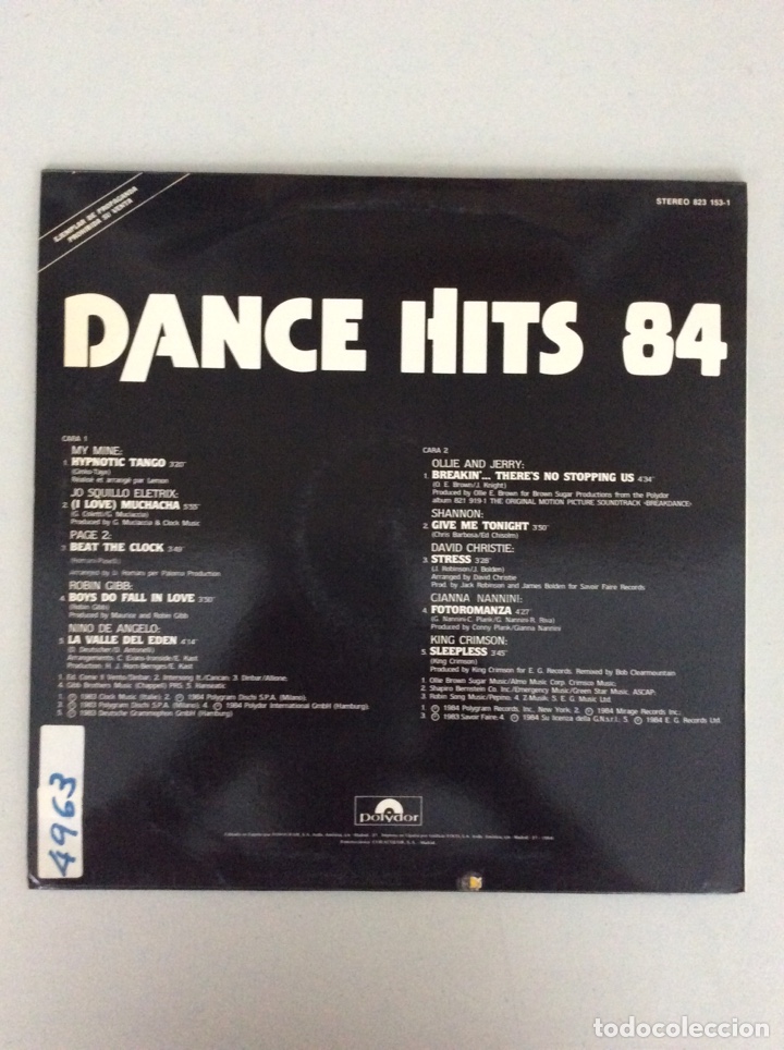 Discos de vinilo: Dance hits 84. Polydor - Foto 2