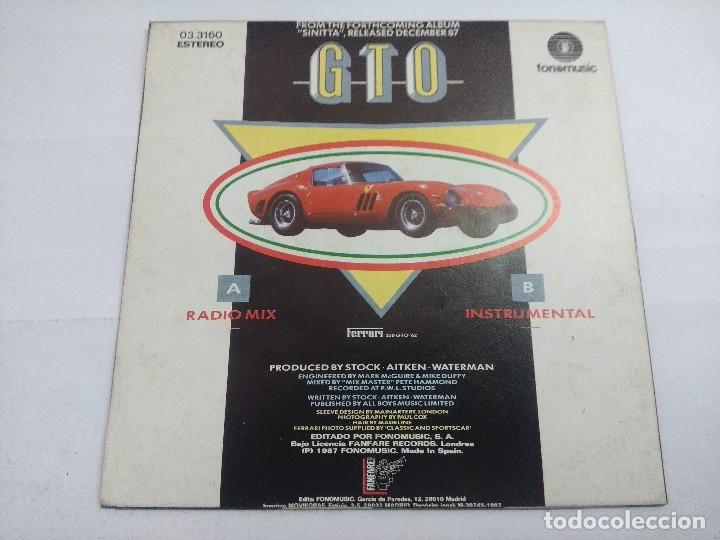 Discos de vinilo: SINITTA/GTO//SINGLE. - Foto 2