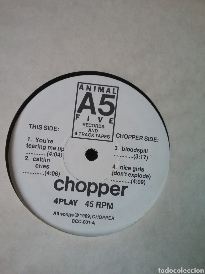Discos de vinilo: CHOPPER 1989 CCC Animal A5 five Records - Foto 2