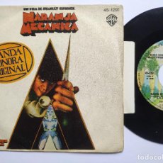 Discos de vinilo: OST NARANJA MECÁNICA - 45 SPAIN PS - MINT * WALTER CARLOS * A CLOCKWORK ORANGE * WARNER BROS 1975