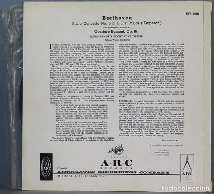 Discos de vinilo: LP. BEETHOVEN. THE EMPEROR - Foto 2
