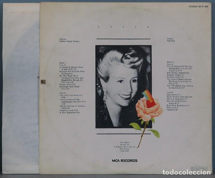 Discos de vinilo: 2 LP. ANDREW LLOYD WEBBER. TIM RICE. EVITA - Foto 2
