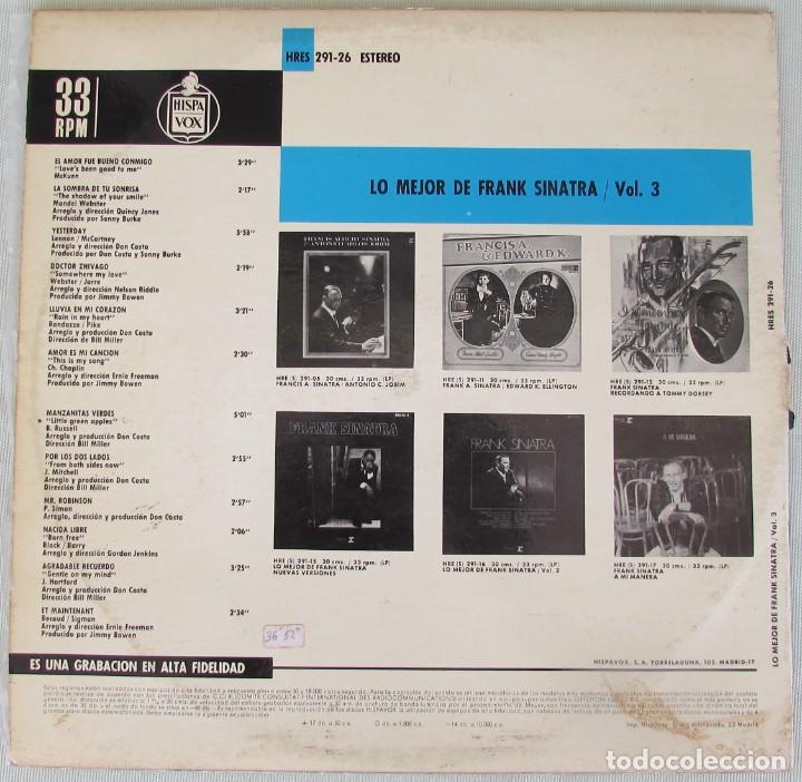 Discos de vinilo: Lp Lo mejor de Frank Sinatra. Vol 3. Hispavox. - Foto 2