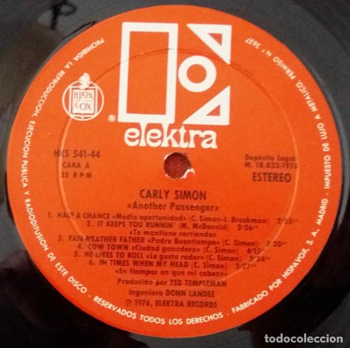 Discos de vinilo: Lp Carly Simon. Another Passenger. Hispavox. 1976. - Foto 3
