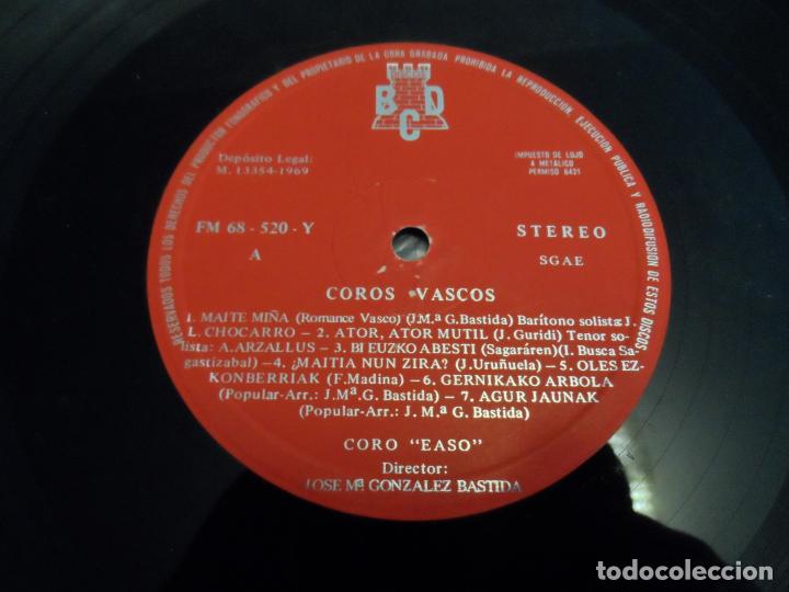 Discos de vinilo: CORO EASO - COROS VASCOS (DISCO 1) - Foto 4