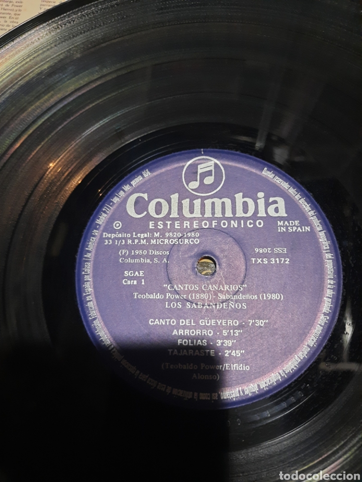 Discos de vinilo: Los Sabande&ntilde;os - cantos canarios - Foto 2