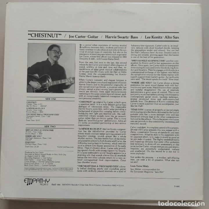 Discos de vinilo: Joe Carter with Lee Konitz - Chestnut (LP) - Foto 2