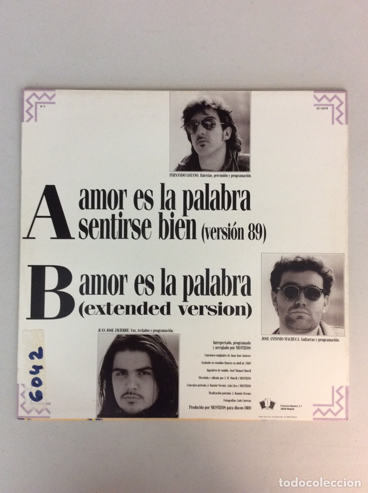 Discos de vinilo: Mestizos. Amor es la palabra. - Foto 2