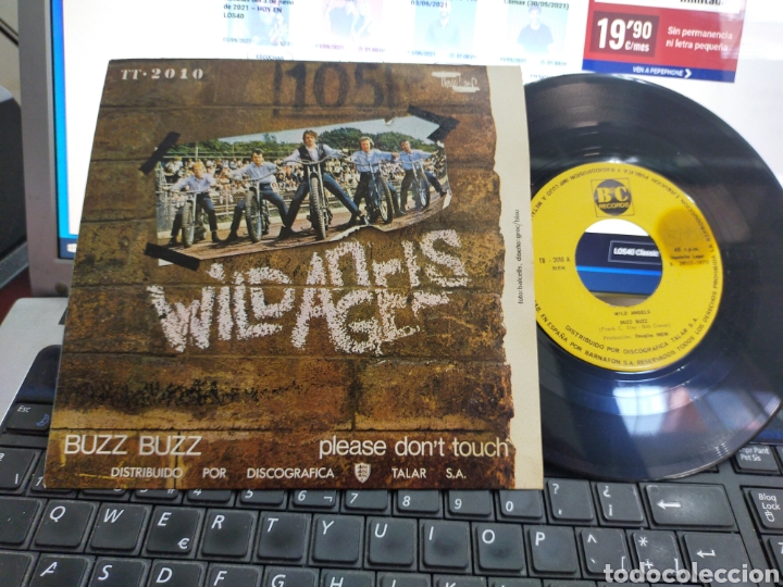 Discos de vinilo: Wild Angels single Buzz Buzz 1970 - Foto 1