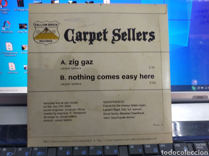 Discos de vinilo: Carpet sellers single zig zag 2009 - Foto 2