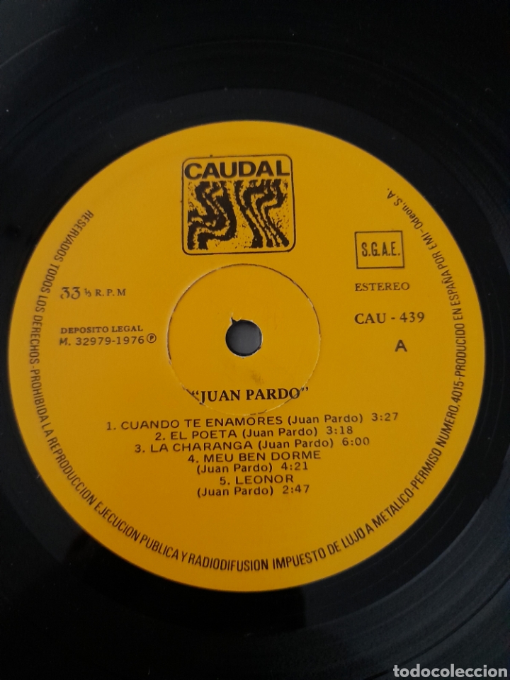 Discos de vinilo: JUAN PARDO, 1976 CAUDAL - Foto 4