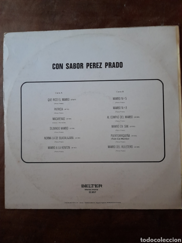 Discos de vinilo: SONORA TROPITAL, CON SABOR PEREZ PRADO - Foto 3