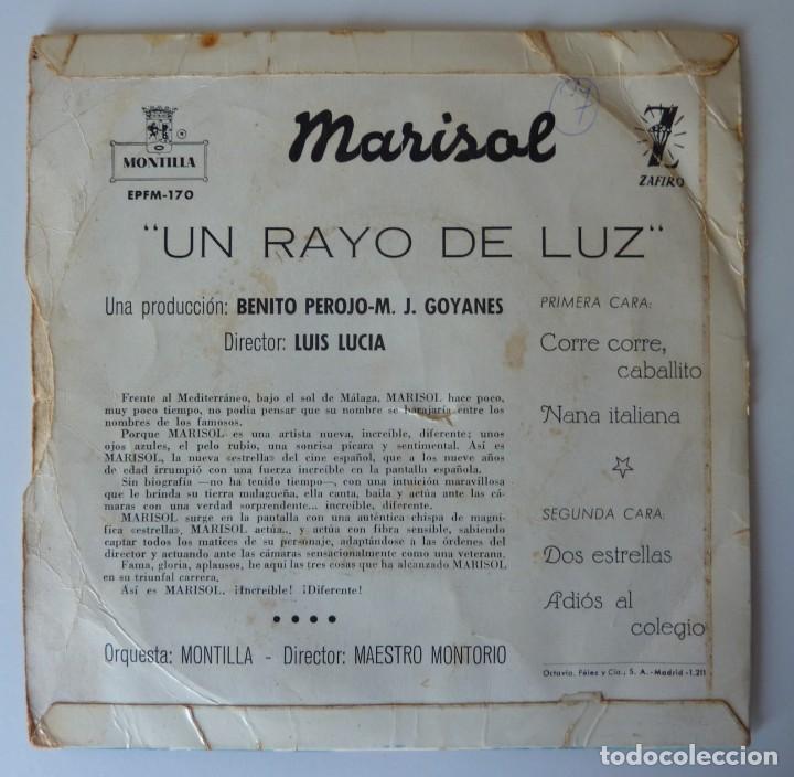 Discos de vinilo: MARISOL // UN RAYO DE LUZ // SOLO FUNDA - Foto 2