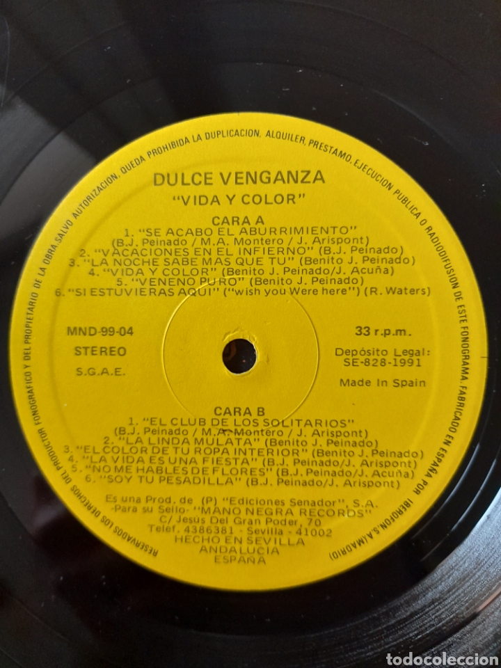 Discos de vinilo: DULCE VENGANZA, VIDA Y COLOR - Foto 3