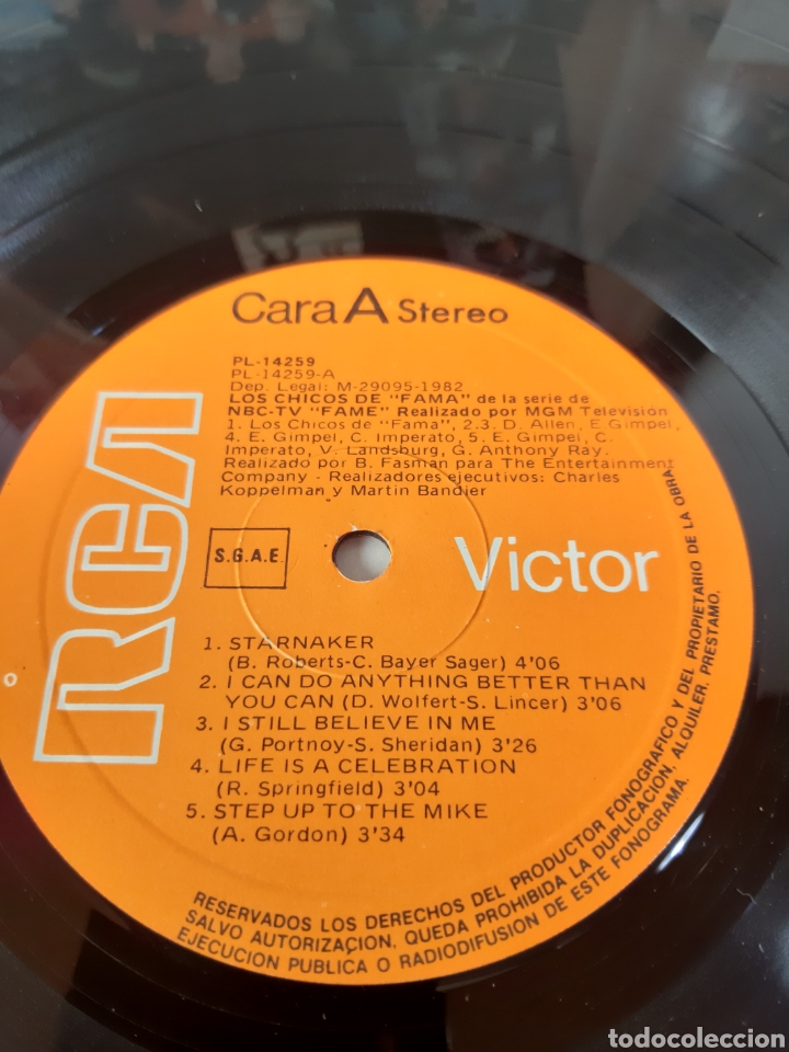 Discos de vinilo: LOS CHICOS DE FAMA. RCA. 1982. SPAIN - Foto 4