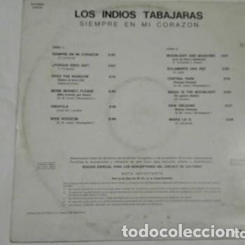 Discos de vinilo: Los Indios Tabajaras LP Siempre en mi coraz&oacute;n 1975 RCA - Foto 2