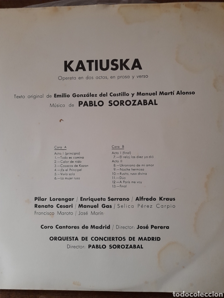 Discos de vinilo: KATIUSKA, PABLO SOROZABAL - Foto 3
