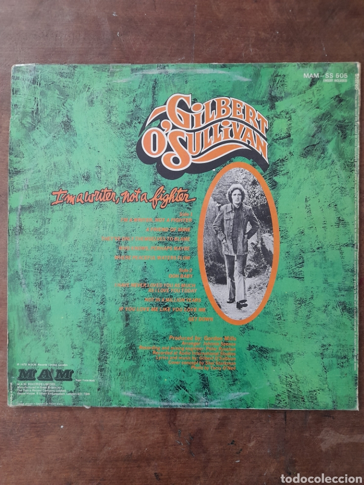 Discos de vinilo: GILBERT OSULLIVAN, IM A WRITER NOT A FIGHTER - Foto 2