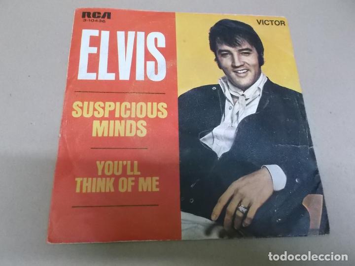 Discos de vinilo: ELVIS PRESLEY (SINGLE) SUSPICIOUS MIND A&Ntilde;O 1969 - Foto 1