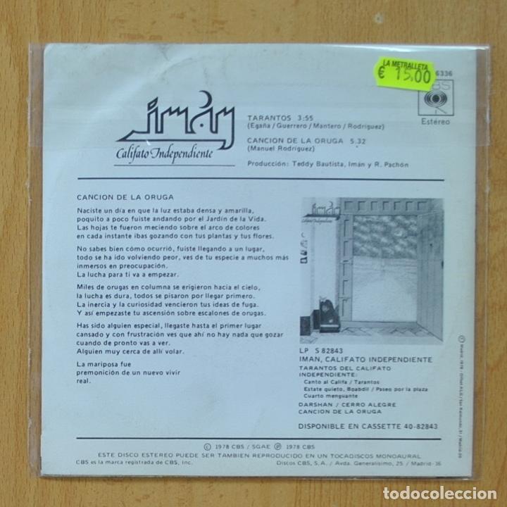 Discos de vinilo: CALIFATO INDEPENDIENTE - TARANTOS / CANCION DE LA ORUGA - SINGLE - Foto 2