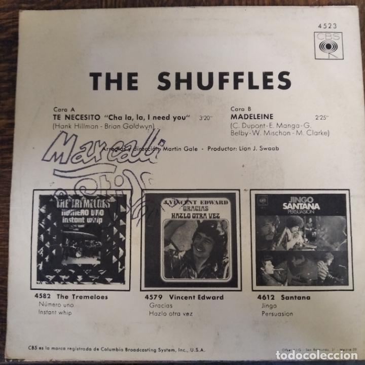 Discos de vinilo: THE SHUFFLES - TE NECESITO/ MADELEINE - 1970 - Foto 2