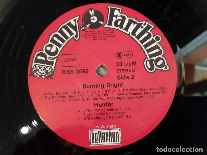 Discos de vinilo: HUNTER -BURNING BRIGHT- (1978) LP DISCO VINILO - Foto 2