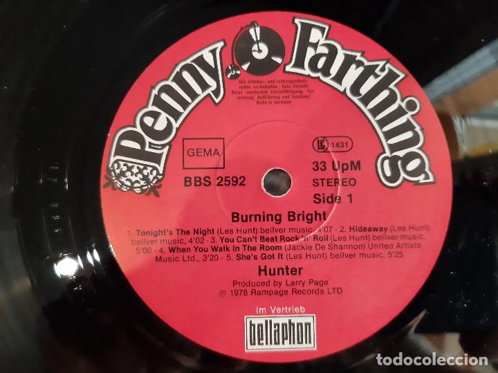 Discos de vinilo: HUNTER -BURNING BRIGHT- (1978) LP DISCO VINILO - Foto 3