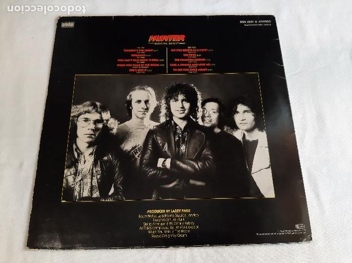 Discos de vinilo: HUNTER -BURNING BRIGHT- (1978) LP DISCO VINILO - Foto 8