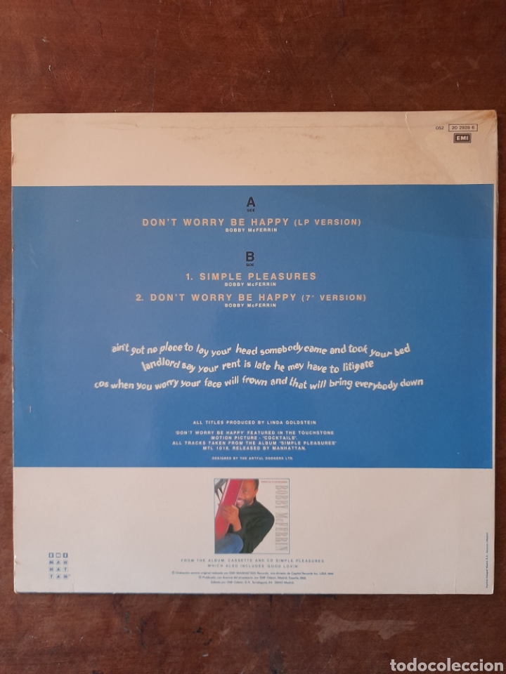 Discos de vinilo: BOBBY McFERRIN, DONT WORRY BE HARRY - Foto 2