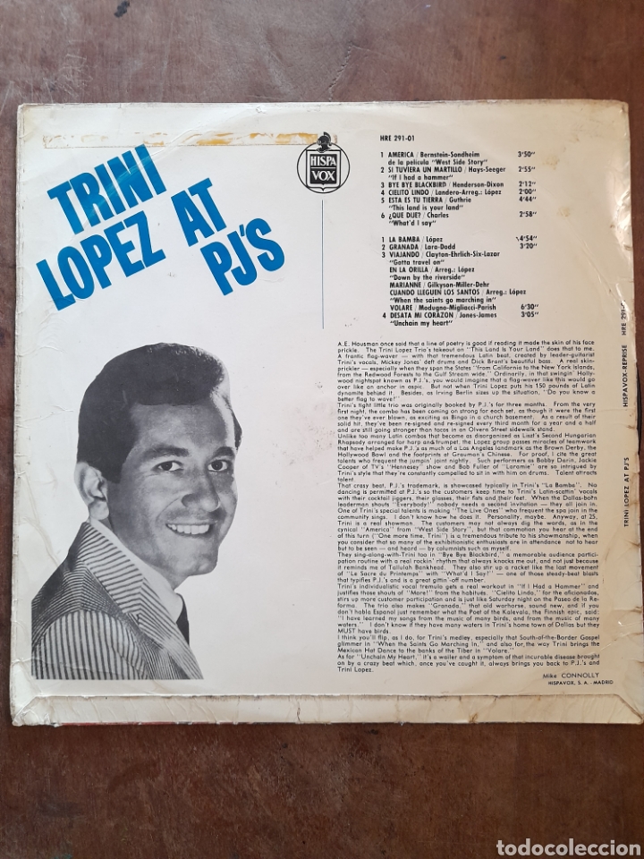 Discos de vinilo: TRINI LOPEZ AT PJS - Foto 2