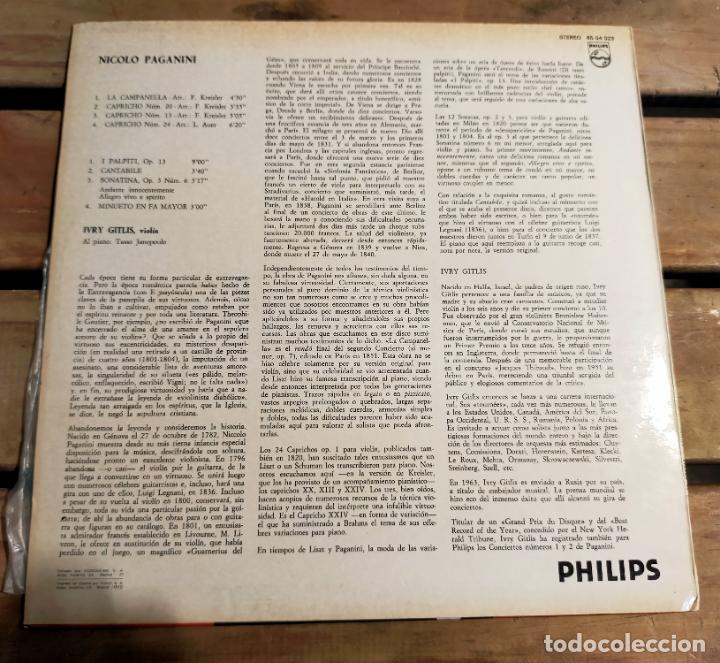 Discos de vinilo: EL VIOLIN DEL DIABLO - IVRY GITLIS INTERPRETA A PAGANINI - Foto 2
