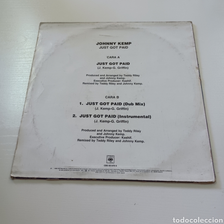 Discos de vinilo: JOHNNY KEMP - JUST GOT PAID 1988 - Foto 2