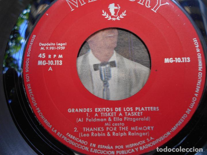 Discos de vinilo: THE PLATTERS EP A&Ntilde;O 1959 - Foto 2