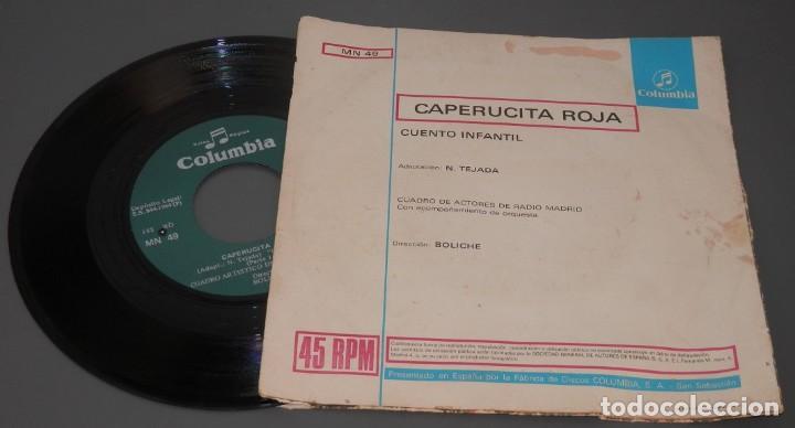 Discos de vinilo: DISCO SINGLE DE VINILLO DE LA CAPERUCITA ROJA - Foto 2